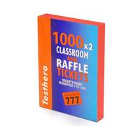 Testhero 5000×2 Raffle Tickets Double Roll,Tickets for Classroom Carnival Drink Events Movie Christmas(Red Blue Pink Green Orange) (red)