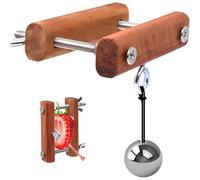 Testicle Clamp Ball Crusher Wooden Testicle Press with Metal Pendant Balls Erection Trainer Erotic Sex Toys for Men