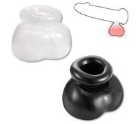 Testicle Toys Soft Silicone CBT Male Chastity Device Set Sex Bondage Gear Scrotal Restraints Kit Devices Cock and Ball Torture BDSM Testicles Stretcher Trainer Training for Men 2 Pcs
