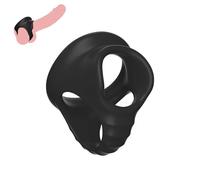 Testicle Toys Soft Testicle Crusher CBT Silicone Chastity Devices for Men Testicles Gag Scrotal Restraints Scrotum Sex Bondage BDSM Cock and Ball Torture Testicle Stretcher Sex Toy for Men (Black)