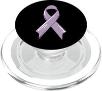 Testicular Cancer Awareness Ribbon Purple Fighter Chemo PopSockets PopGrip for MagSafe