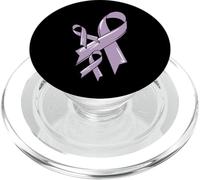 Testicular Cancer Awareness Ribbon Purple Fighter Chemo PopSockets PopGrip for MagSafe