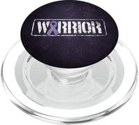 Testicular Cancer Warrior - Purple Military Style Ribbon PopSockets PopGrip for MagSafe