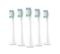 Testine di Ricambio con Setole in Nylon, Compatibile per Aquasonic Black Pro Vibe Duo Series, per Igiene Orale(5pcs White)