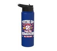 Testing Day Teacher Baseball Bat Homerun Test Day Teacher Stainless Steel Insulated Water Bottle