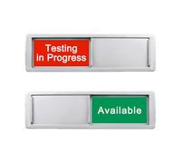 Testing In Progress/Available Sign,Do Not Disturb Door Indicator for Labs, Research Centers, Workplace,Privacy Slider Door Indicator Tells Whether Room Vacant or Occupied, 7'' x 2'' - Silver