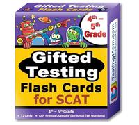 TestingMom.com SCAT Test Prep Flash Cards (School and College Ability Test) - Intermediate Level Grades 4 - 5 - Complete SCAT Test for Students Applying to Johns Hopkins Center for Talented Youth