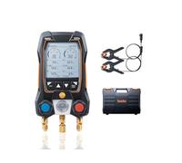 Testo 550s AC Manifold Gauge Set - Manifold Gauges Hvac and Refrigeration - Incl. 2 Wired Temperature Clamp Probes - AC Recharge Kit with superheat, subcooling with Bluetooth