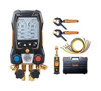 Testo 557s Kit I App Operated Digital Manifold, 2 x testo 115i Pipe Clamp Thermometer, 1 x testo 552i Micron Gauge, 4 x Hoses I for HVAC Systems - with Bluetooth