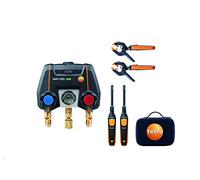 Testo - Colector Digital 550I Kit I Operado Por Aplicación, 2 Termohigrómetros 605I Y 2 Termómetros Con Pinza De Tubo 115I Para Aire Acondicionado