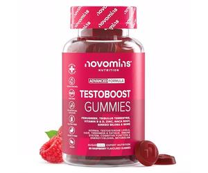 Testosterone Booster Gummies - 1 Month Supply - Testosterone Supplements for Men - Maca Root, Tribulus Terrestris, Vitamin D & Zinc - Testosterone Boosters Supplements - 60 Count Gummies - Novomins