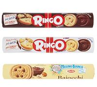 TESTPACKAGE Mulino Bianco Baiocchi Pavesi Ringo Cacao e Vaniglia Tubo Biscuits Stuffed Cookies 3 Pieces