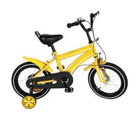 TESUGN 14 Inch Children's Bicycle for 3-6 Years Boys & Girls, High Carbon Steel Frame Child Training Bike with Handbrake and Removable Training Wheels, Adjustable Seat, Yellow