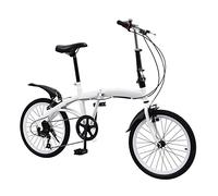 TESUGN 20in Folding Bike, 7 Speed Foldable City Bike, Camping Bicycle Light Weight Carbon Steel Height Adjustable Folding Bike for Men and Women