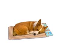 TESUKOITE Heatwave Survival Mat for UK Pets - Plant-Based Cooling Tech, Non-Slip & Claw-Proof | No More Panting (L(57 * 48CM) For pets up to 10kg, Ocean fish)