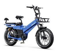 TESWAY X7PRO Electric Bike for Adults,52V 60AH 320KM Long Range Ebike,20" Full Suspension Fat Tire E-Bike, Dual Hydraulic Brake, 7-Speed Colorful LCD Display Electric Bicycle(Step Over)