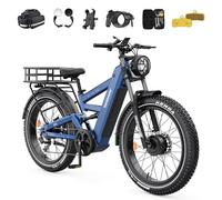 TESWAY X9 ULTRA Electric Bike, Dual Motor 200KM/120 Miles Long Range Ebike, 60V 30A 1800Wh, 26" 240NM Fast Fat Tire Full Suspension AWD E-Bikes