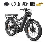 TESWAY X9 ULTRA Electric Bike, Dual Motor 200KM/120 Miles Long Range Ebike, 60V 30A 1800Wh, 26" 240NM Fast Fat Tire Full Suspension AWD E-Bikes