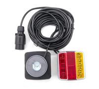 Tetari Car Tail Light 12V 24V 10m Rear Magnetic Towing Tail Light 18 LED Trailer 7 Pin Universal Brake Stop Lamp License