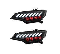 TETARI Headlight Assemblies For Fit For Jazz 2014 2015 2016 2017 2018 2019 2020 Head Lamp LED DRL Dynamic Signal Lights Car LED Headlights Front Light Assembly(Red headlights)