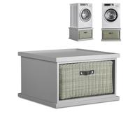 Tetbury Washing Machine Pedestal | Dryer Stand with Storage Basket H41cm | Single or Double | FULLY ASSEMBLED Kitchen Utility Furniture (dove grey, single)