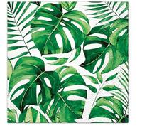 Tete a Tete 3Ply Flowery Tissue Paper Napkins Decoupage Serviettes 33cm x 33cm - 1/4 Folded (Pack of 20) (Monstera)
