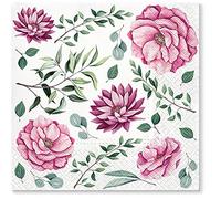 Tete a Tete 3Ply Flowery Tissue Paper Napkins Serviettes 33cm x 33cm - Pack of 20 (Blooming Dahlia)
