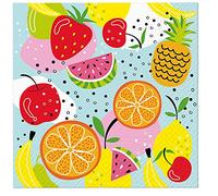 Tete a Tete 3Ply Flowery Tissue Paper Napkins Serviettes for Decoupage 33cm x 33cm - Pack of 20 (Fruit Mania)