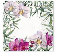 Tete a Tete 3Ply Pastel Flowery Tissue Paper Napkins Decoupage Serviettes 33cm x 33cm - Pack of 20 (Elegant Orchid)