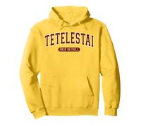 Tetelestai Paid In Full Varsity Arched Burgundy Letters Pullover Hoodie