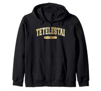 Tetelestai Paid In Full Varsity Arched Golden Letters Zip Hoodie