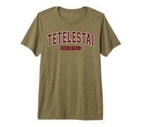 Tetelestai Paid in Full Varsity Arched Maroon Letters Premium T-Shirt