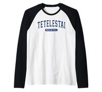 Tetelestai Paid In Full Varsity Arched Navy Blue Letters Raglan Baseball Tee