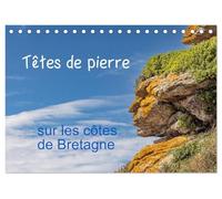 Têtes de pierre sur les côtes de Bretagne (Calendrier de bureau 2026 DIN A5 vertical), CALVENDO calendrier mensuel: créatures mystérieuses dans les rochers des côtes bretonnes