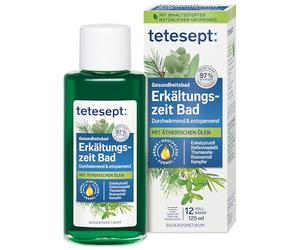 tetesept Bath for Colds - Health Bath for the Cold Season with 4 Essential Oils - Soothing Bath Additive for Body and Respiratory Tract - 1 x 125 ml