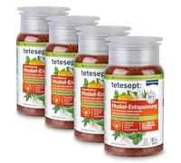 tetesept Sea Salt Muscle Relaxation Health Bath 4 x 600g | Revitalising bath additive with essential oils and natural sea salt, vegan and microplastic-free, dermatologically tested