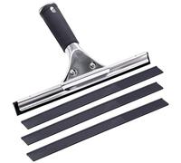 TETEWEVER 30 cm Professional Window Squeegee, Stainless Steel Wiper with 3 Replacement Rubber Lips, Streak-Free Cleaning for Windows, Mirrors, Glass, Tiles