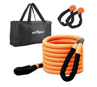 Tether Tite Kinetic Recovery Tow Rope (36lb) with 2 UHMWPE Soft Shackles (40 lbs), Heavy Duty Offroad Snatch Strap, Vehicle Recovery Kit for Jeep Car