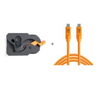 Tether Tools TetherGuard USB-C to USB-C 4.6m LeverLock & Cable Kit, straight to straight, high visibility orange | ✅ 5 years warranty