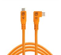 Tether Tools TetherPro Optima 10G USB Exclusive Data Transfer, 10’ (3M) Straight to Right Angle Cable - Orange | Not Compatible with Fuji GFX Models