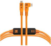 Tether Tools TetherPro Optima 10G USB-C, 15' (4.6m), straight to right orange