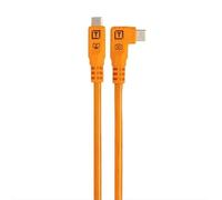 Tether Tools TetherPro Optima 10G USB-C, 20 (51 cm), Straight to Right Angle Adapter Pigtail Cable, High Visibility Orange