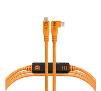 Tether Tools TetherPro Optima 10G USB-C Exclusive Data Transfer, 10’ (3m) Straight to Right Angle Cable - Orange