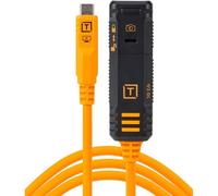 Tether Tools TetherPro Optima 10G USB-C TetherBoost Locking Extension Cable, 4.8m Orange