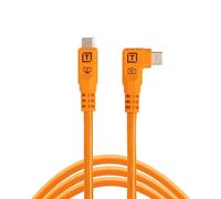 Tether Tools TetherPro Optima 10G USB Exclusive Data Transfer, 10’ (3M) Straight to Right Angle Cable - Orange | Not Compatible with Fuji GFX Models