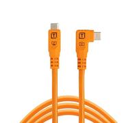 Tether Tools TetherPro Optima 10G USB Exclusive Data Transfer, 6’ (1.8M) Straight to Right Angle Cable - Orange | Not Compatible with Fuji GFX Models