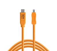 Tether Tools TetherPro USB-C to USB 2.0 Mini-B 8-Pin Cable | for Fast Transfer and Connection Between Camera and Computer | High Visibility Orange | 15 Feet (4.6 m