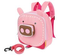 Tether Travel Toddler Safety Backpack, Harness Backpack with Reins,Toddler Backpack with Reins and Harness 1-5 Years (Pink, Pig)