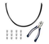 TetherTies Cable Organization, DIY Tether Kit - Customizable Cable Tethers for Computers, Adapters & Dongles - Easy Self Installation Tether Cables with Free Crimping Tool (Black 5 Pk, 12 inch)