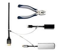 TetherTies Multi-Adapter Cable Tethers Kit - Nylon Coated Stainless Steel Wire Tether Cable - Easy Installation - Secure Remote Control Tethers, Adapters, Dongles & More - Free Crimping Tool